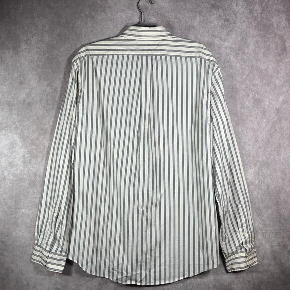 Ralph Lauren Shirt Mens XL Cream Striped Custom Fit Button Down Business Office - Picture 5 of 9